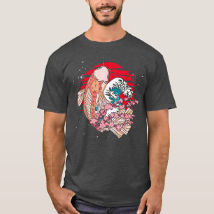 Camiseta Olas Taisho Sanke Pond Sakura Nishikigoi Koi