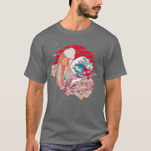 Camiseta Olas Taisho Sanke Pond Sakura Nishikigoi Koi