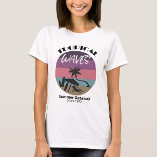 Camiseta Olas tropicales Tema Getaway de verano