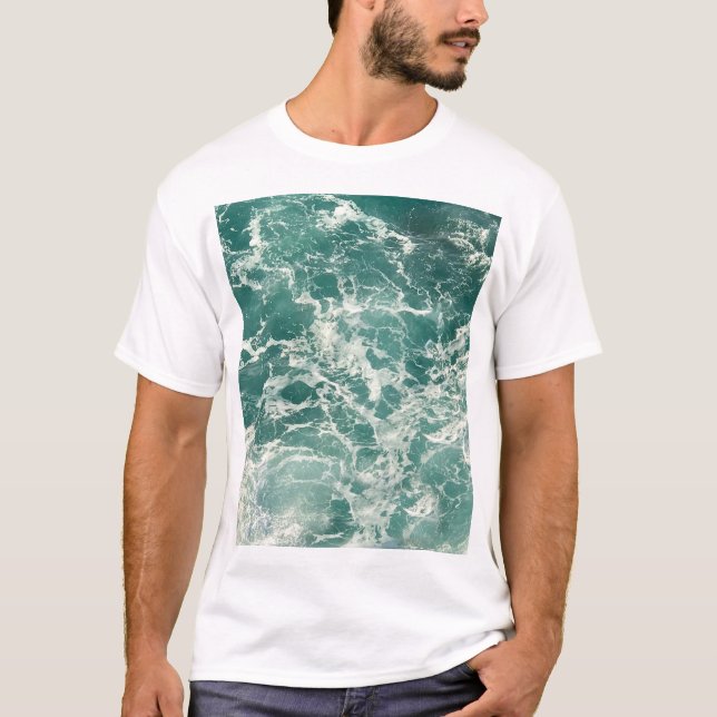 Camiseta Olas verdes azules del océano (Anverso)