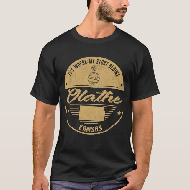 Camiseta Olathe Kansas es donde comienza mi historia (Anverso)