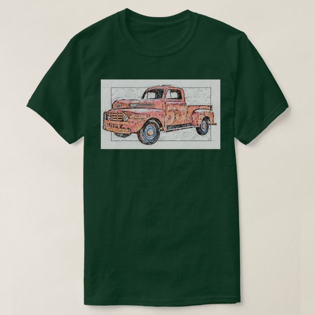 Camiseta old american truck (Diseño del anverso)