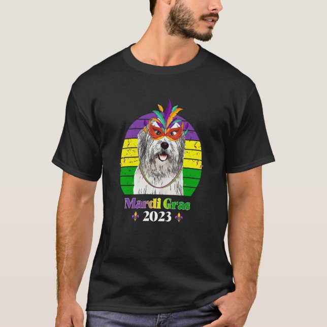 Camiseta Old English Sheepdog Party Dog Mardi Gras 2023 (Anverso)