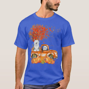 Camiseta Old English Sheepdog Riding Truck Pumpkin Autumn L