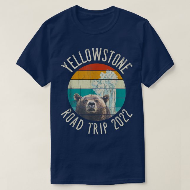 Camiseta OLD FAITHFUL Geyser Grizzly YELLOWSTONE Road Trip  (Diseño del anverso)
