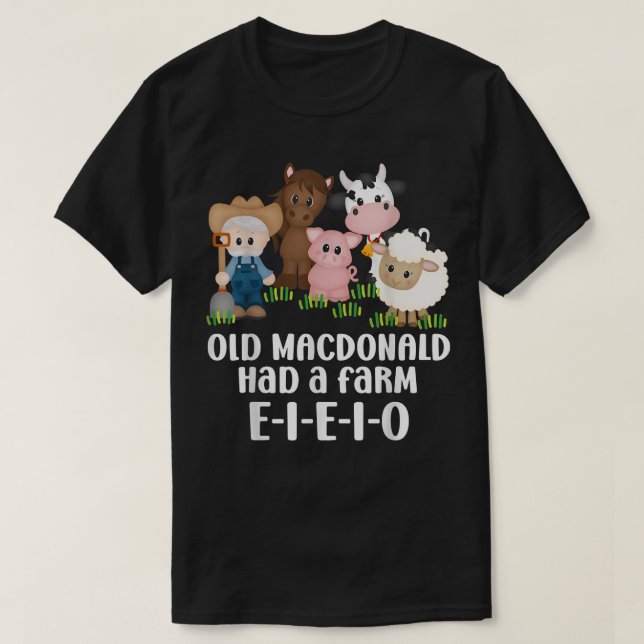 Camiseta Old MacDonald Had a Farm EIEIO Nursery Song Toddle (Diseño del anverso)