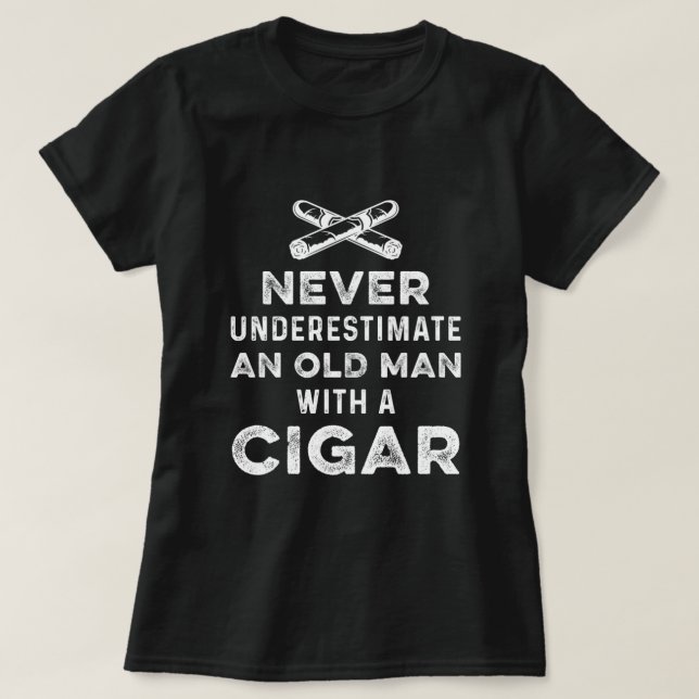 Camiseta Old Man Cigar Smoker Humidor Tobacco Cigars Lover  (Diseño del anverso)