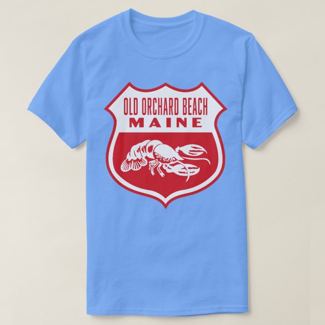 Camiseta Old Orchard Beach Maine Retro Shield White (Diseño del anverso)