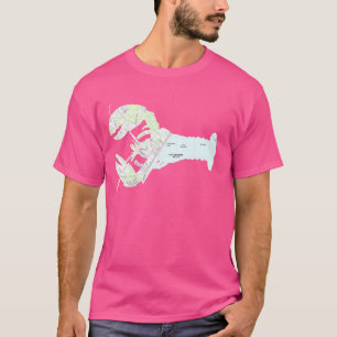 Camiseta Old Orchard Beach ME Lobster Map Silhouette