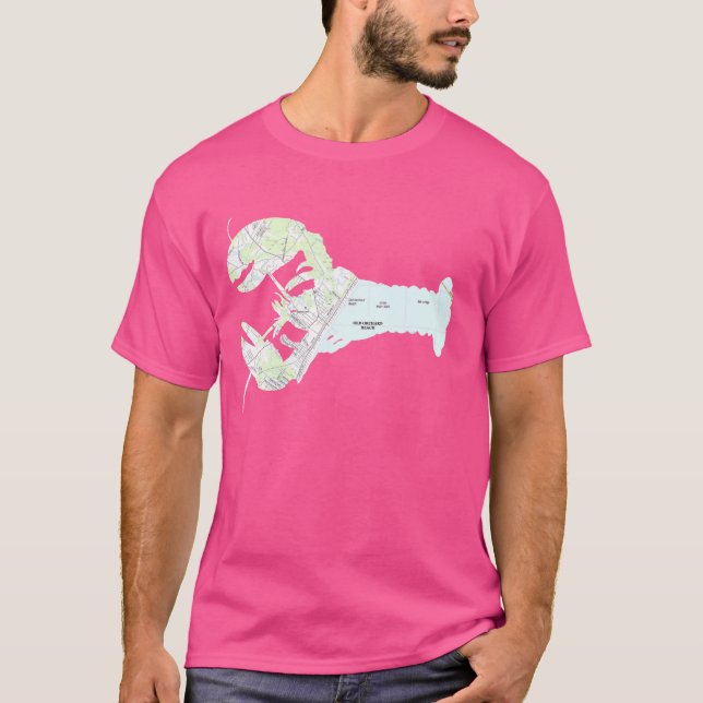 Camiseta Old Orchard Beach ME Lobster Map Silhouette (Anverso)