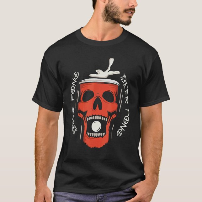 Camiseta Old School Beer Pong   Vintage (Anverso)
