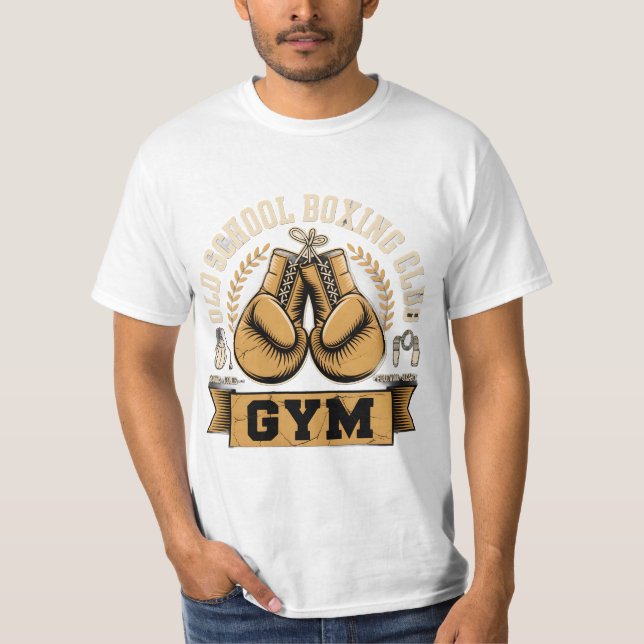 Camiseta Old School Boxing Club Vintage Gym Design (Anverso)