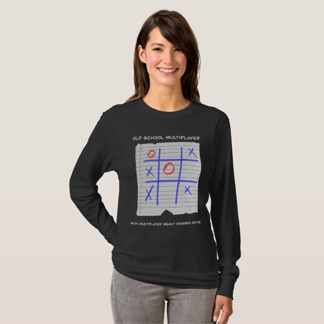 Camiseta Old School Multiplayer Tic Tac Toe Nostalgic (Anverso completo)