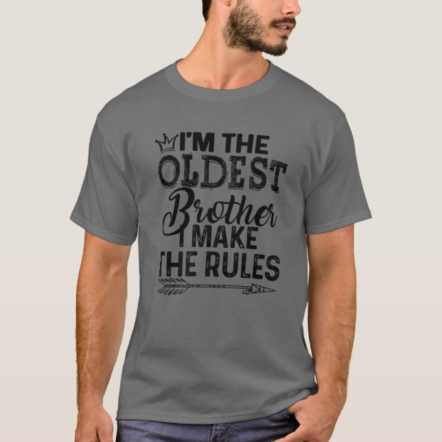 Camiseta Oldest Brother - I Make The Rules Tee With Arrow (Anverso)