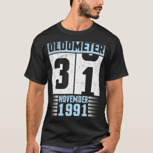 Camiseta Oldometer 31 Años Feliz Cumpleaños Nacido En Nove