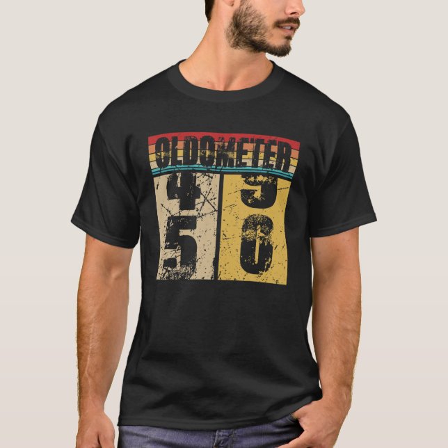 Camiseta Oldometer 49-50 Funny 50Th Turning 50 Birthday Gif (Anverso)