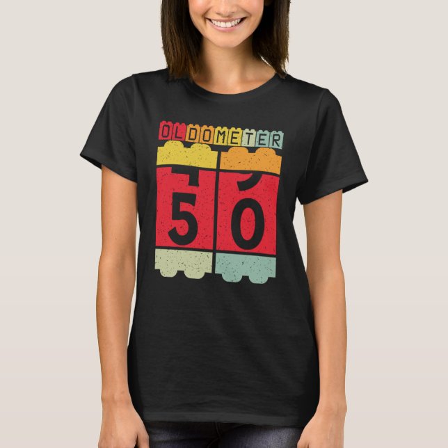 Camiseta Oldometer 50º Cumpleaños Para Hombres Y Mujeres (Anverso)