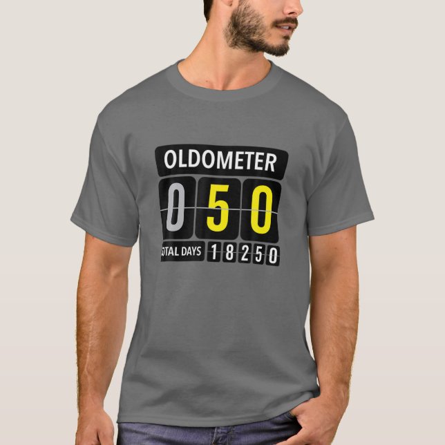 Camiseta Oldometer 50 Gracioso 50º Regalo De Cumpleaños Tex (Anverso)
