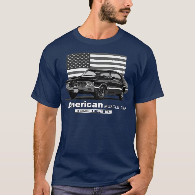 Camiseta Oldsmobile 442 American Muscle 60s 70s Old is Gold (Anverso)