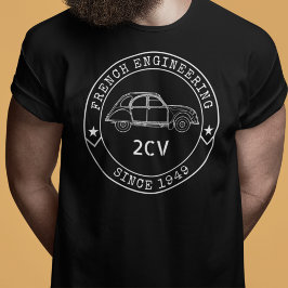 Camiseta Oldtimer 2CV Abzeichen Engineering Emblem