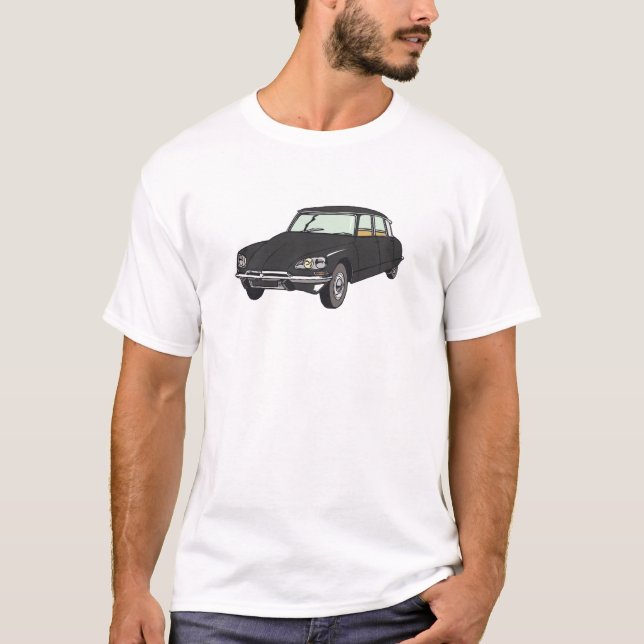 Camiseta Oldtimer Citroen DS 19 Schwarz (Anverso)
