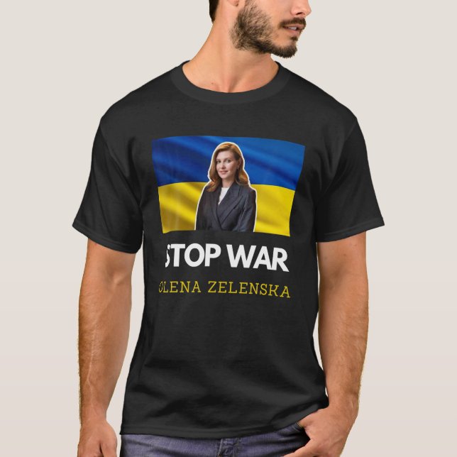 Camiseta Olena Zelenska Zelenskyy Zelensky Bandera Ucrania  (Anverso)