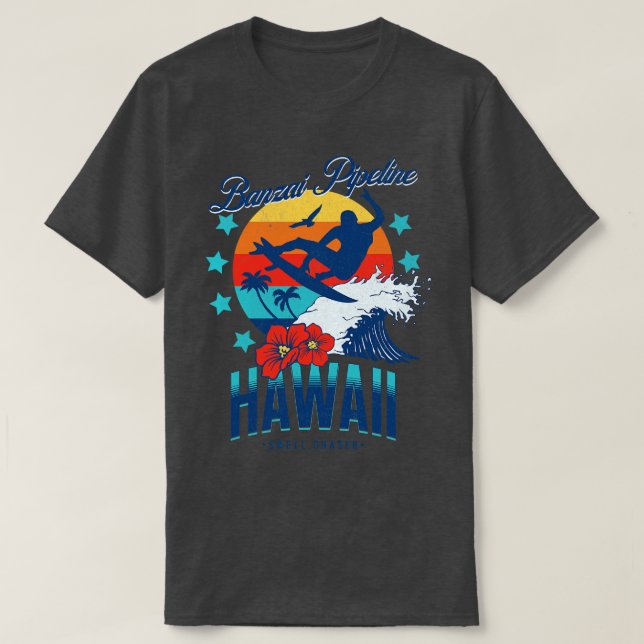 Camiseta Oleoducto Banzai North Shore Oahu Hawái Ola Grande (Diseño del anverso)