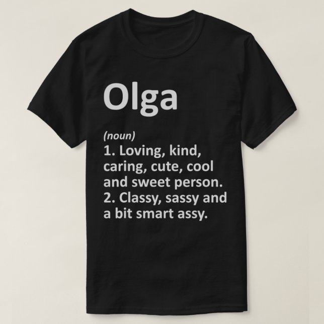 Camiseta OLGA Definición Nombre personalizado Gracioso Cump (Diseño del anverso)