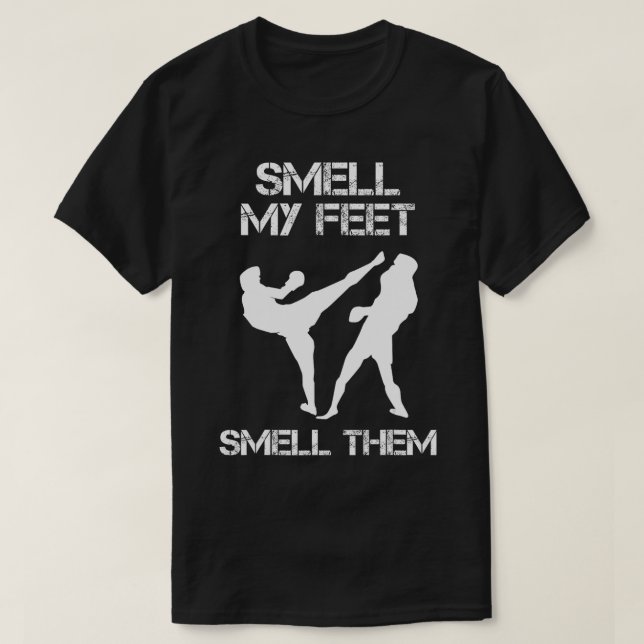 Camiseta Olía mis pies olía las artes marciales gráficas (Diseño del anverso)