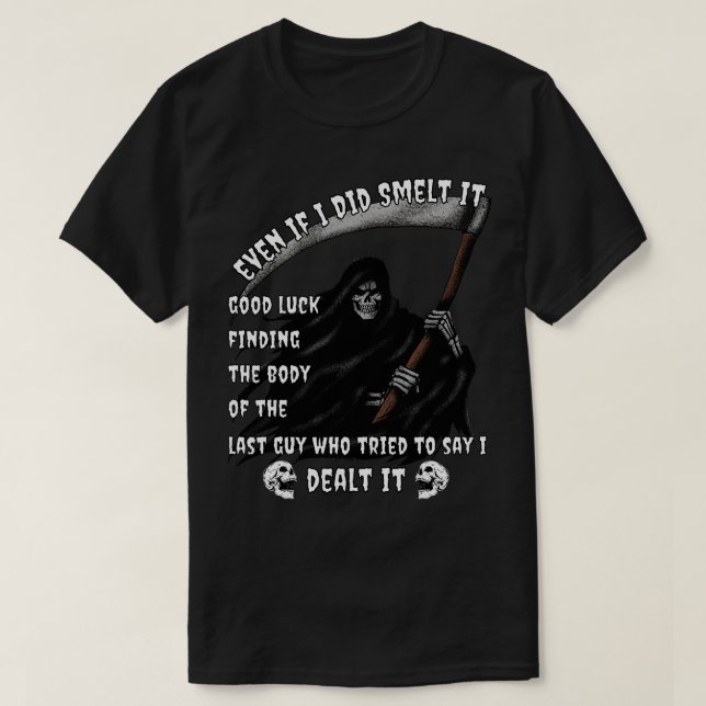 Camiseta Olía que se trató Funny Fart Grim Reaper Irónico (Diseño del anverso)