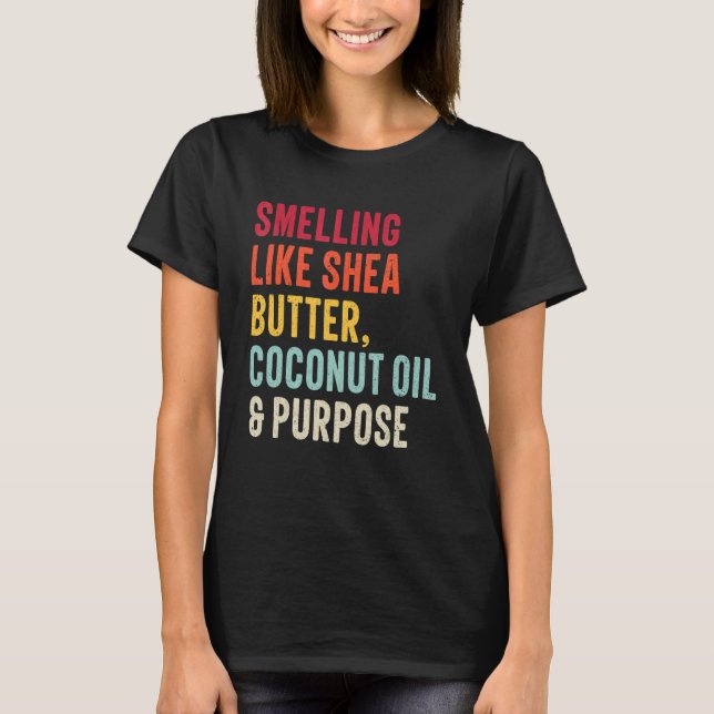 Camiseta oliendo como aceite de coco de mantequilla de kari (Anverso)
