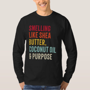 Camiseta oliendo como aceite de coco de mantequilla de kari