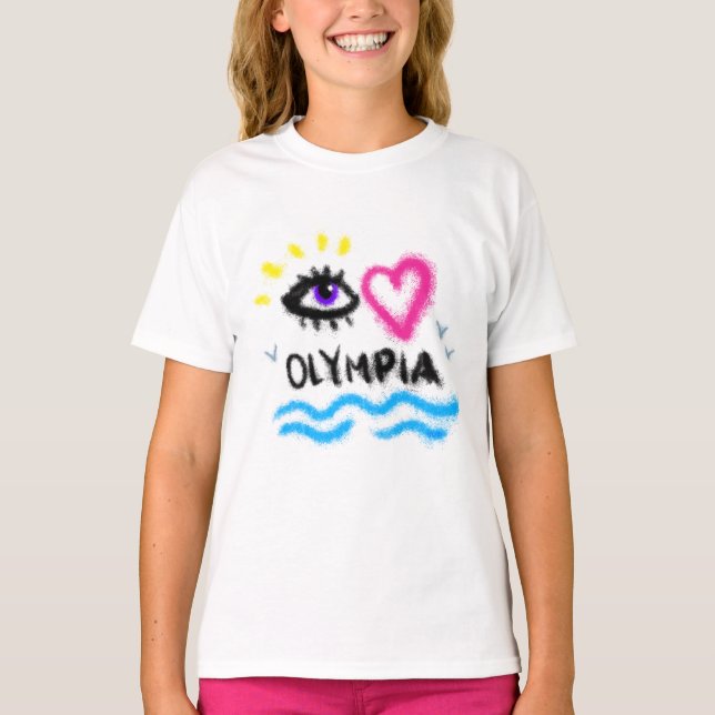 Camiseta Olimpiada de corazón ocular (Anverso)