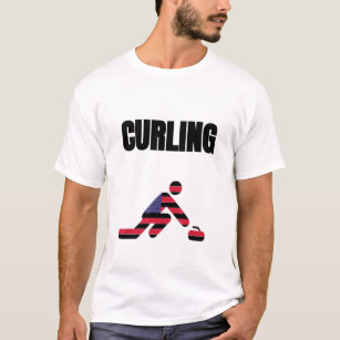 Camiseta Olimpiada De Verano Curling Usa 2021 Flag Shirr To