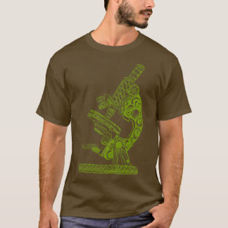 Camiseta Olive de dibujo de línea de microscopio científico