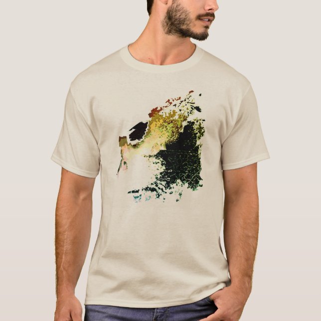 Camiseta Olive Gold Tan Airbroche Splash Resumen Pequeño (Anverso)