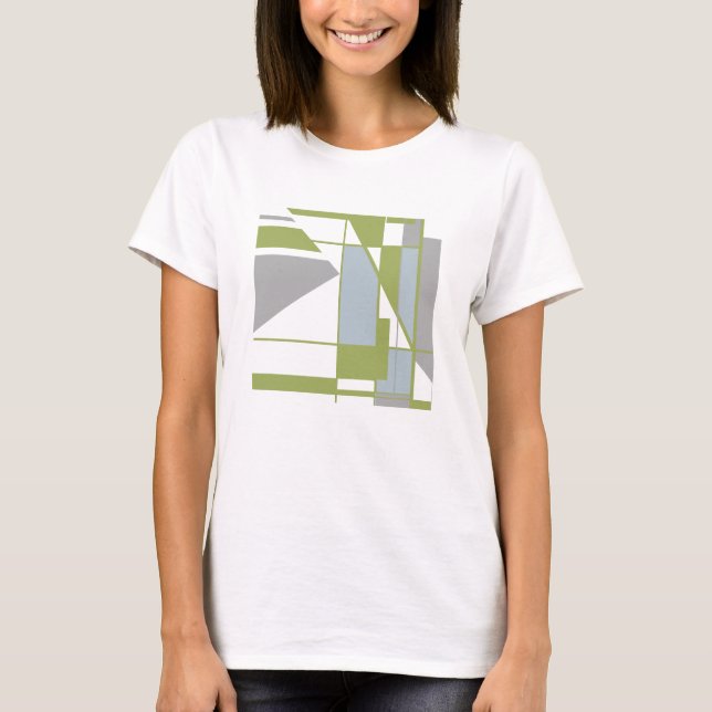 Camiseta Olive Gray Geometric inspirado en MCM Resumen Pequ (Anverso)