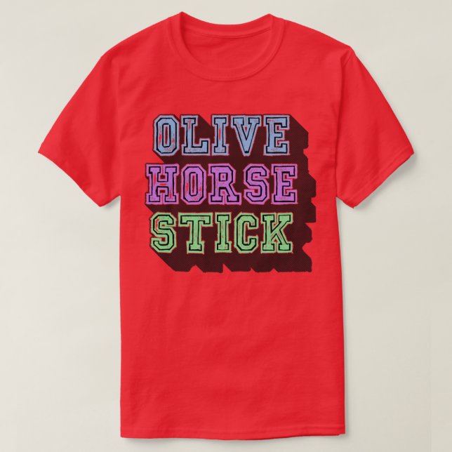 Camiseta Olive Horse Stick (Diseño del anverso)