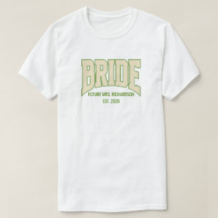 Camiseta Olive + Ivory Brillo Falso NOVIA Compromiso Nupcia