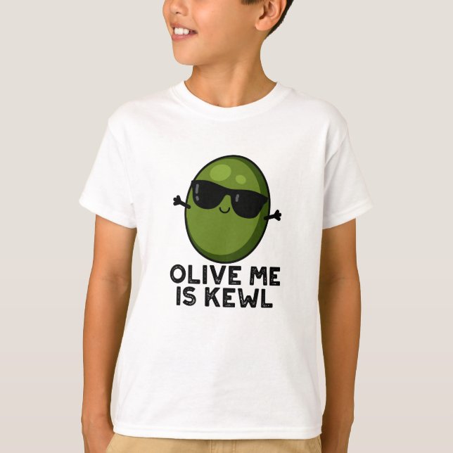 Camiseta Olive Me Is Kewl Guay Olive Pun (Anverso)