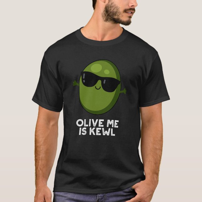 Camiseta Olive Me Is Kewl Guay Olive Pun Dark BG (Anverso)