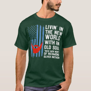 Camiseta Oliver Anthony Rich Hombres del Collar Azul al nor