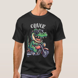 Camiseta Oliver Fun Alligator Motorcycle Design for Boys Na