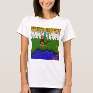 Camiseta Oliver la Nutria en el lago River Wolf en Otoño