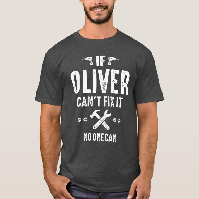Camiseta Oliver, nombre personal divertido para hombres (Anverso)