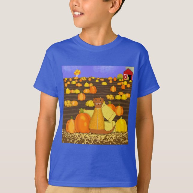 Camiseta Oliver The Otter elige una calabaza (Anverso)