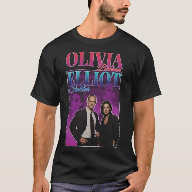 Camiseta Olivia Benson & amp; Elliot Stabler 90 inspiró Vi (Anverso)
