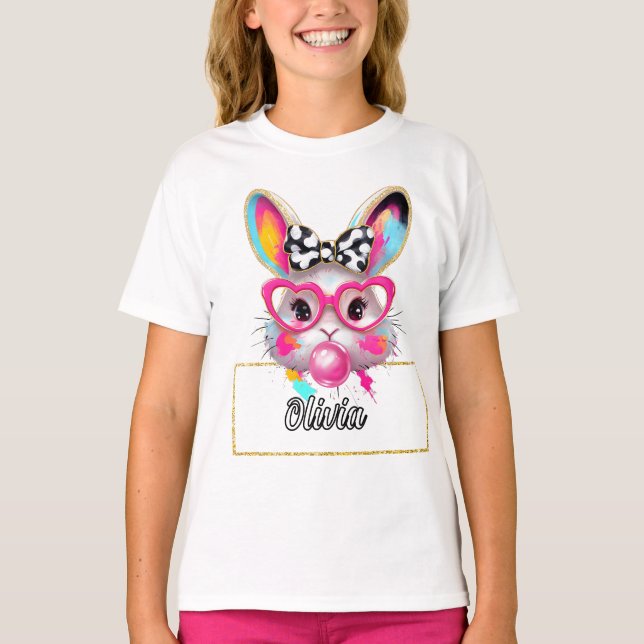 Camiseta Olivia Bubble Easter Bunny (Anverso)