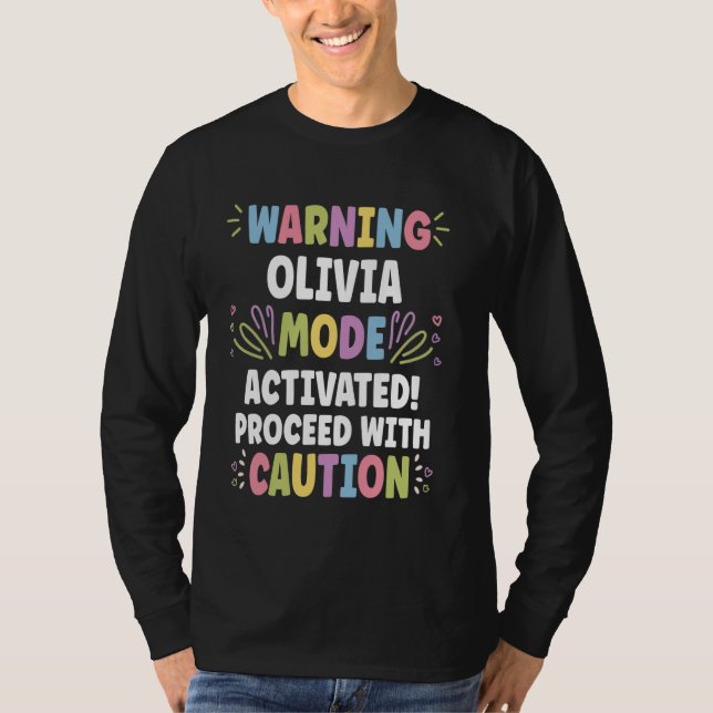 Camiseta OLIVIA Nombre Personalizado Funny Personalizado Cu (Anverso)