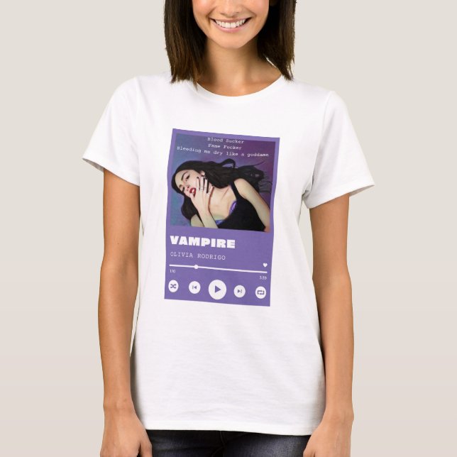 Camiseta Olivia Rodrigo Vampire Lyric Shirt (Anverso)